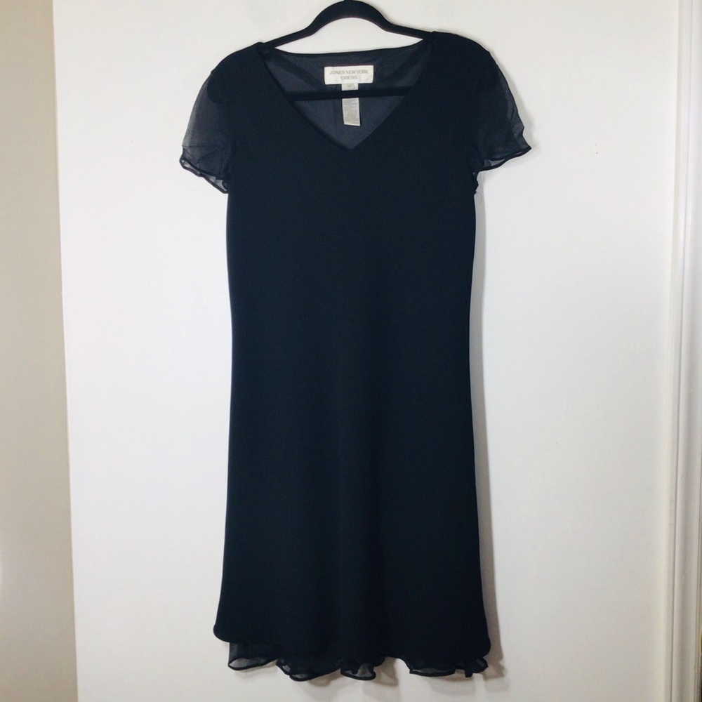 Jones NY black dress 10 silk
